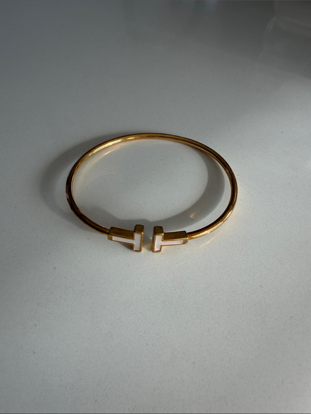 Gold Open Cuff Bracelet with "Tom Ford Style" Accents